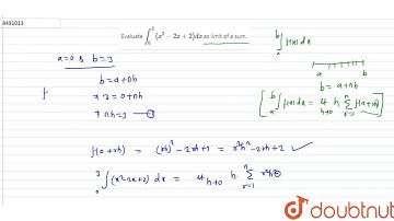 Evaluate `int_0^3 (x^2-2x+2)dx` as limit of a sum.