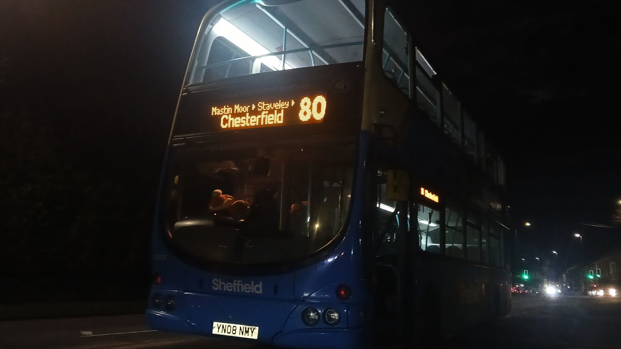 *very tanky* First South Yorkshire Volvo B9TL Wright Eclipse Gemini route 80 (YN08 NMY) 37492