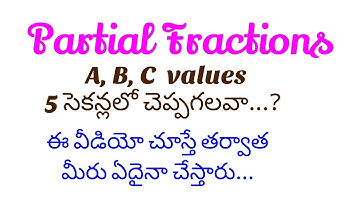 Partial Fractions in Telugu || Root Maths Academy