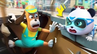 Earthquake on a street super panda rescue|BabyBus@CuteWolfVideos