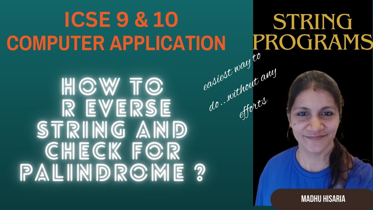 How to reverse string and check whether it is palindrome or not?? - YouTube