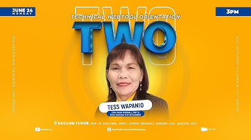 Technical Webtool Orientation June 24, 2024