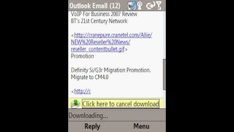 showing windows mobile 6 fetch mail