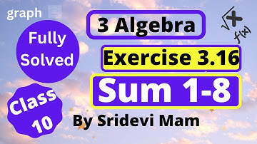 TN class 10 ch 3 ex 3.16 sum 1-8full( graph)Algebra by Sridevi mam ,10th std maths