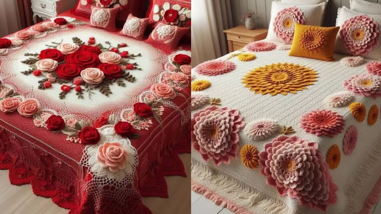 MUCH IMPRESSIVE DESIGN OF CROCHET BEDSHEETS PATTERNS - YouTube