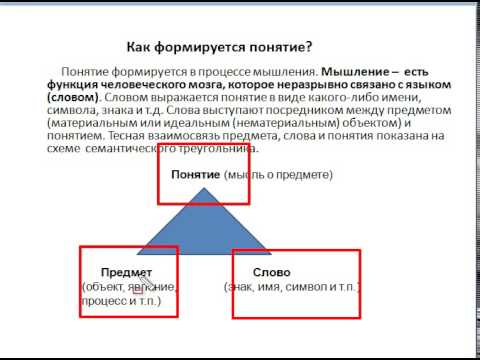 Видеоурок - формирование понятия