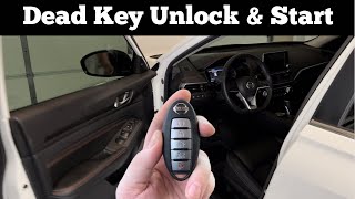 2019  2023 Nissan Altima  How to Unlock, Open & Start With Dead Remote Key Fob Battery