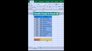 Count Female Employees in Excel with COUNTIF Function ✅ #tipsandtricks
