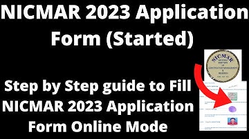 NICMAR 2023 Application Form (Started) - How to Fill NICMAR 2023 Application Form Online Mode