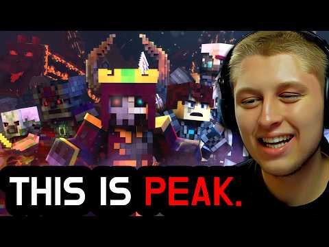 Reacting To Rainimator "Waterfall" - A Minecraft Music Video (ITS SO PEAK)