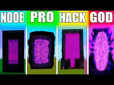 NOOB VS PRO VS HACKER VS GOD NETHER PORTAL Minecraft Pixel Art