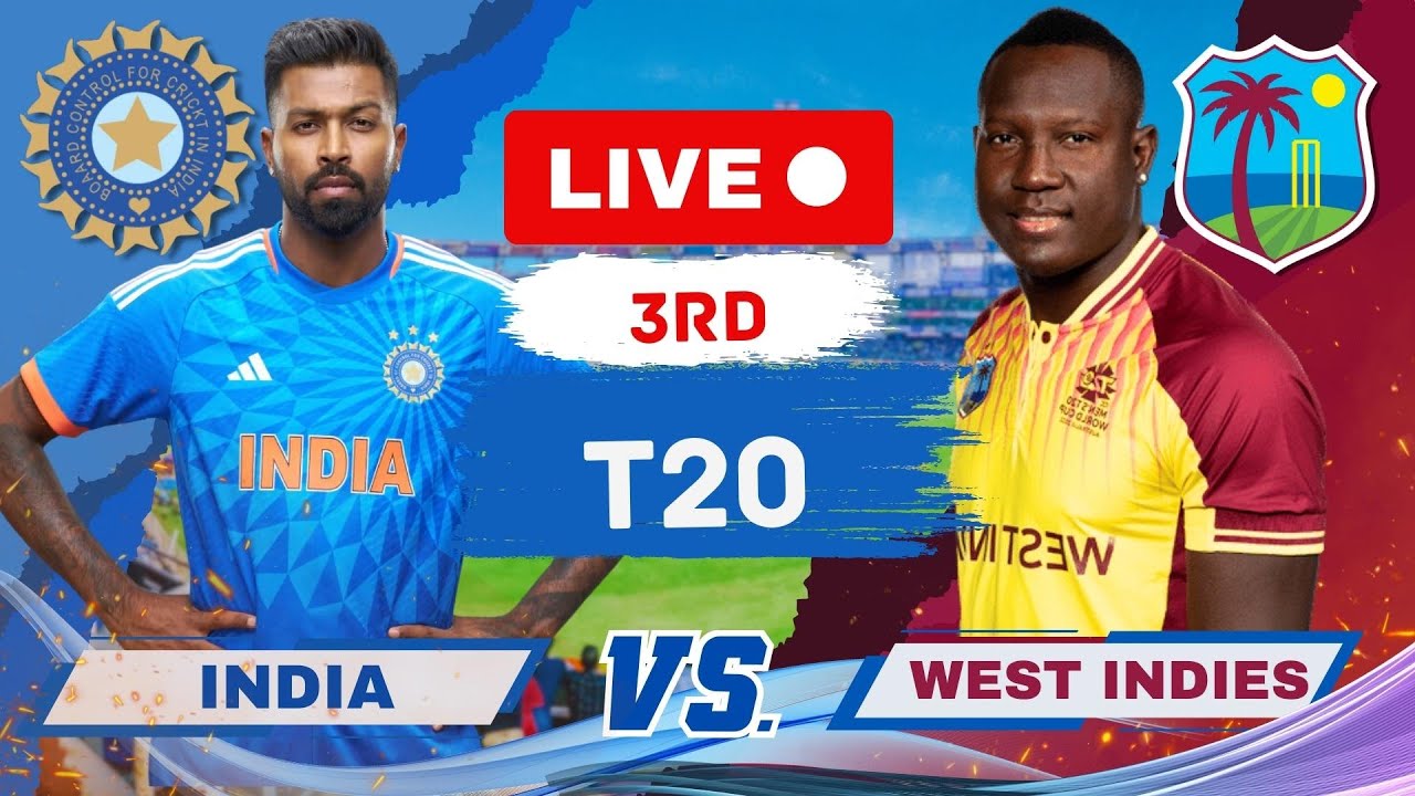 Live India vs West Indies 3rd T20 Live IND vs WI 3rd T20 Live Scores and Commentary #livescore