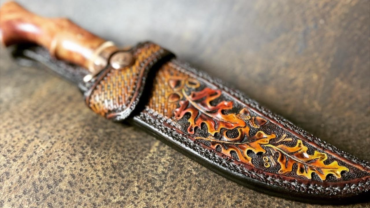 Hand Tooled Leather Knife Sheath