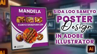 Adobe Illustrator Poster Design | Restaurant Flyer Tutorial