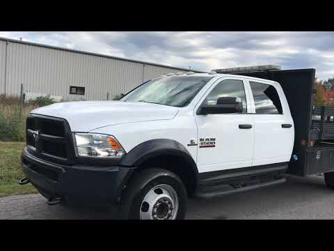 2015 Dodge Ram 4500 Heavy Duty Diesel Crew Cab Flatbed Dump Truck - YouTube