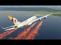 A380 Pilot Emergency Landing Into The Water After Engine Failures | XP11