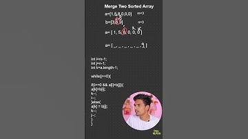 Merge two sorted array without using extra space💯 easy solution #programming #coding #100daysofcode