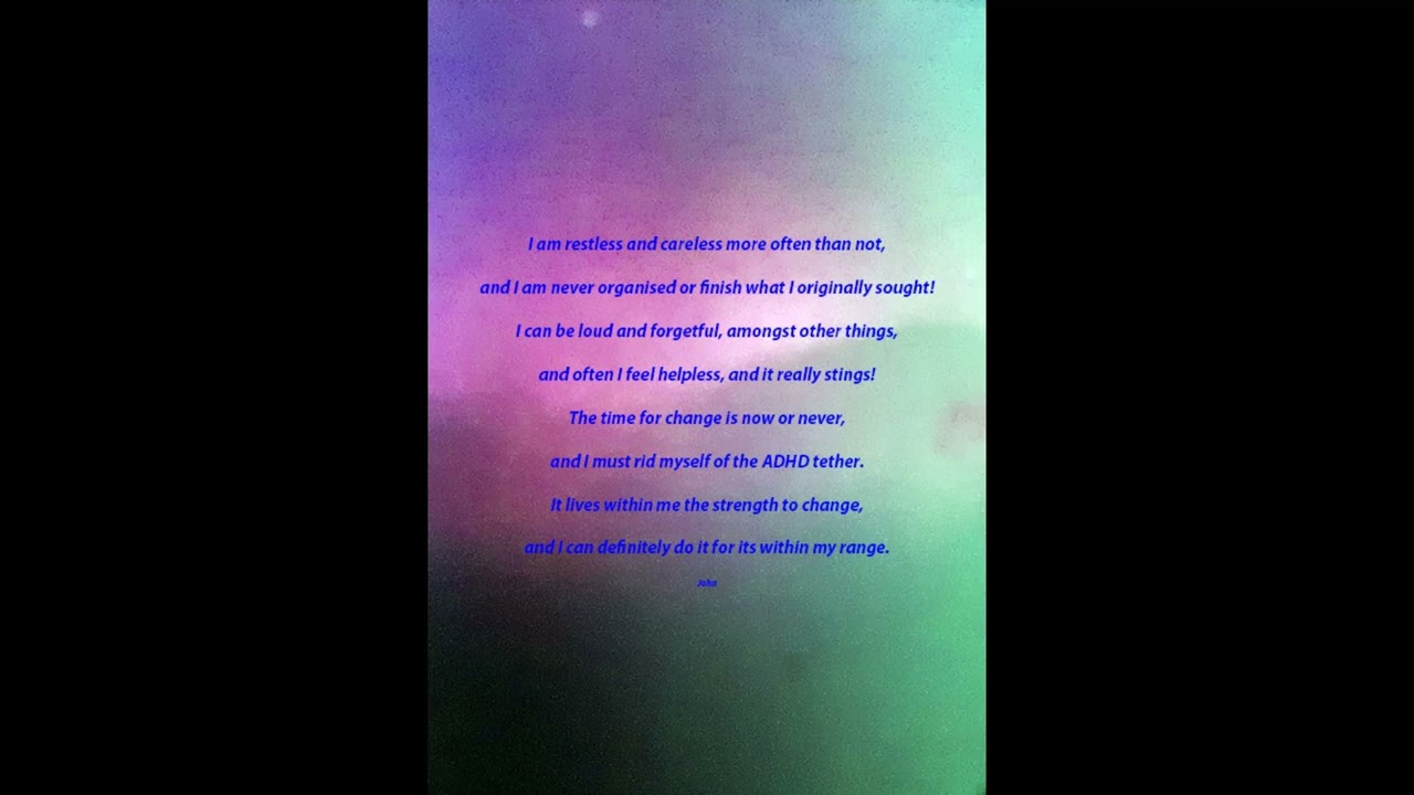 ADHD/Attention Deficit Hyperactivity Disorder/Calming/ADD/Self-Awareness/Healing/Peace