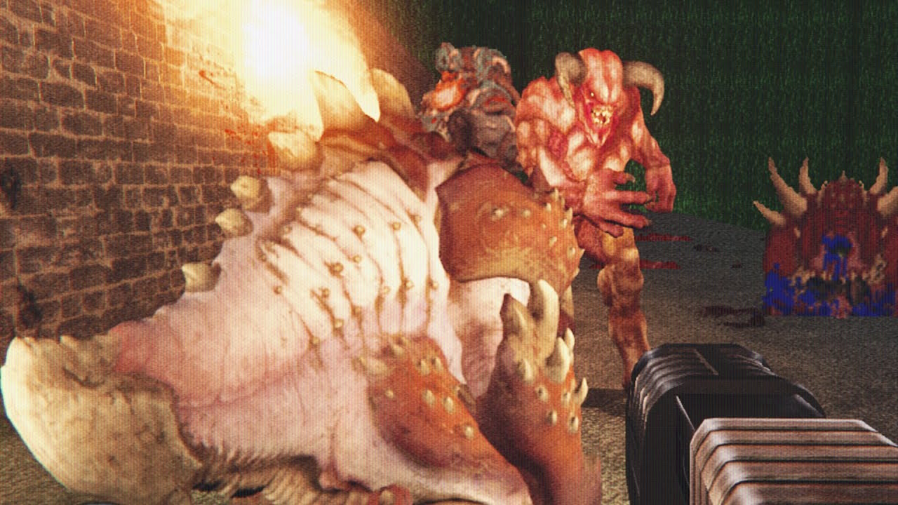 Baron fights Imp - DOOM 2 original with DOOM 2016 Graphics