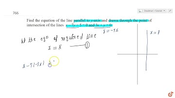 Find the equation of the line parallel to yaxis and drawn through the point of intersection of t...