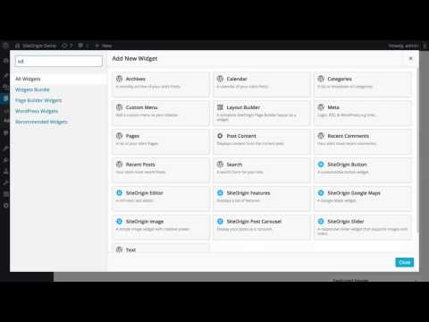 SiteOrigin Editor Widget