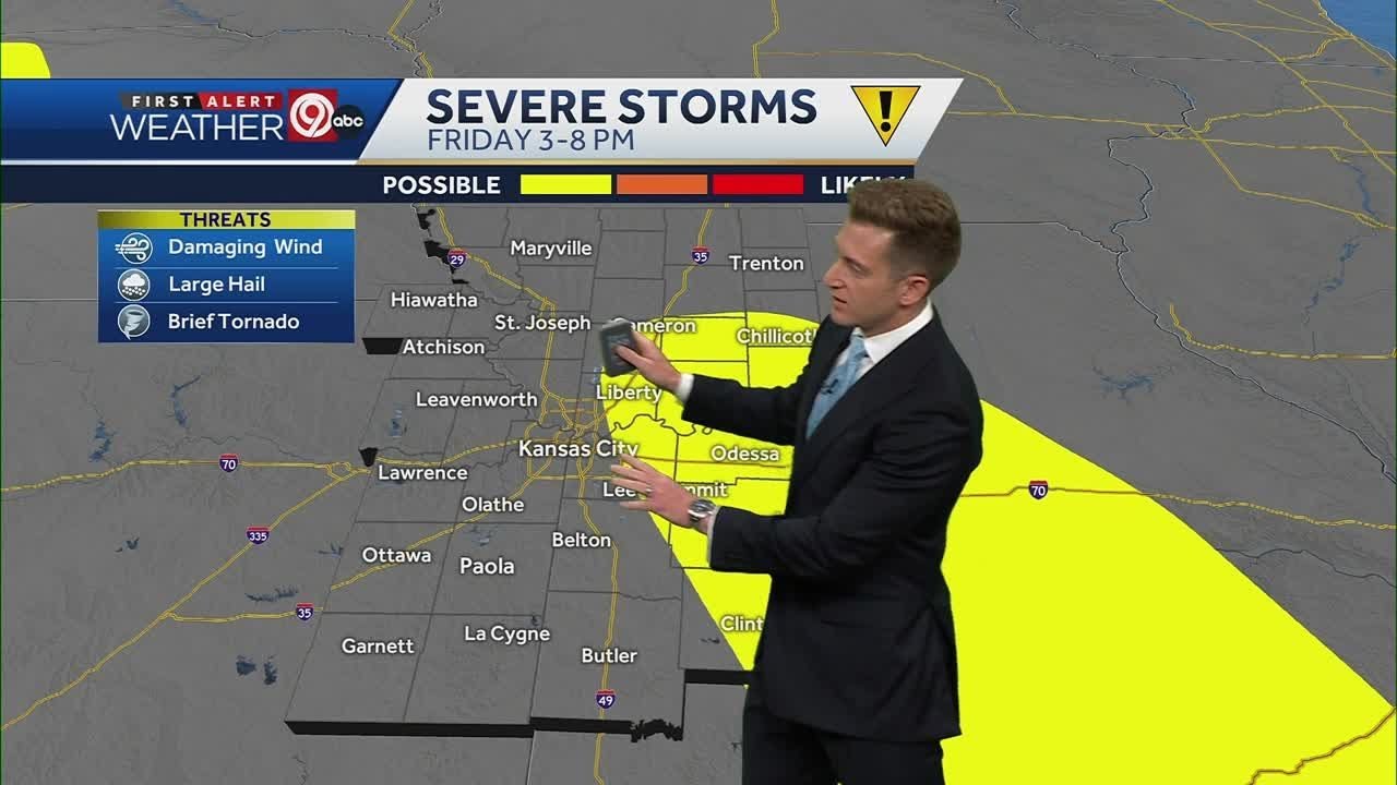 Severe storm risk increasing for Friday afternoon - YouTube
