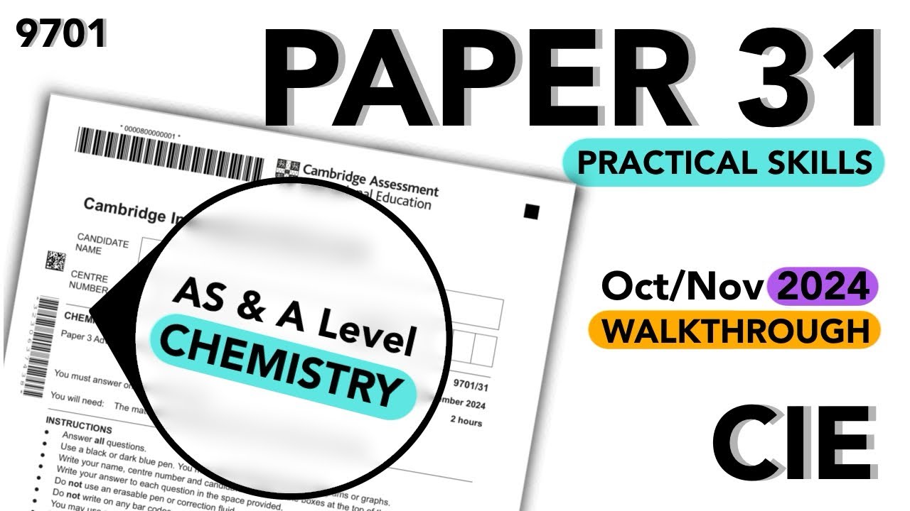 CIE AS Chemistry 9701 Oct Nov 2024 Paper 31 YouTube Cie as chemistry 9701 oct nov 2024 paper 31 youtube