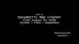 CS50x final project - dasymetric mapping web application