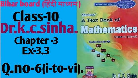 Dr.k.c.sinha|Class-10|Ex-3.3|Q.no-6(i-to-vi)|@wisdompoint1970