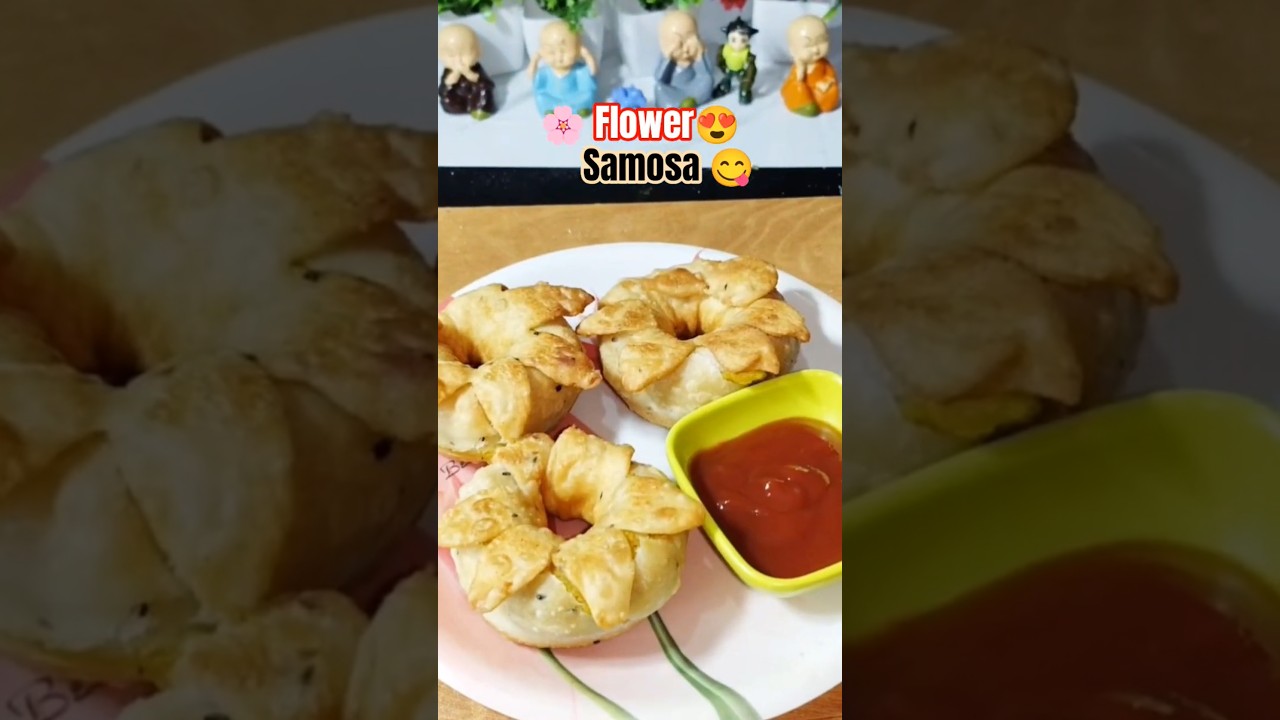 5 Min Flower Samosa🌸 Crispy Tea Time Snack