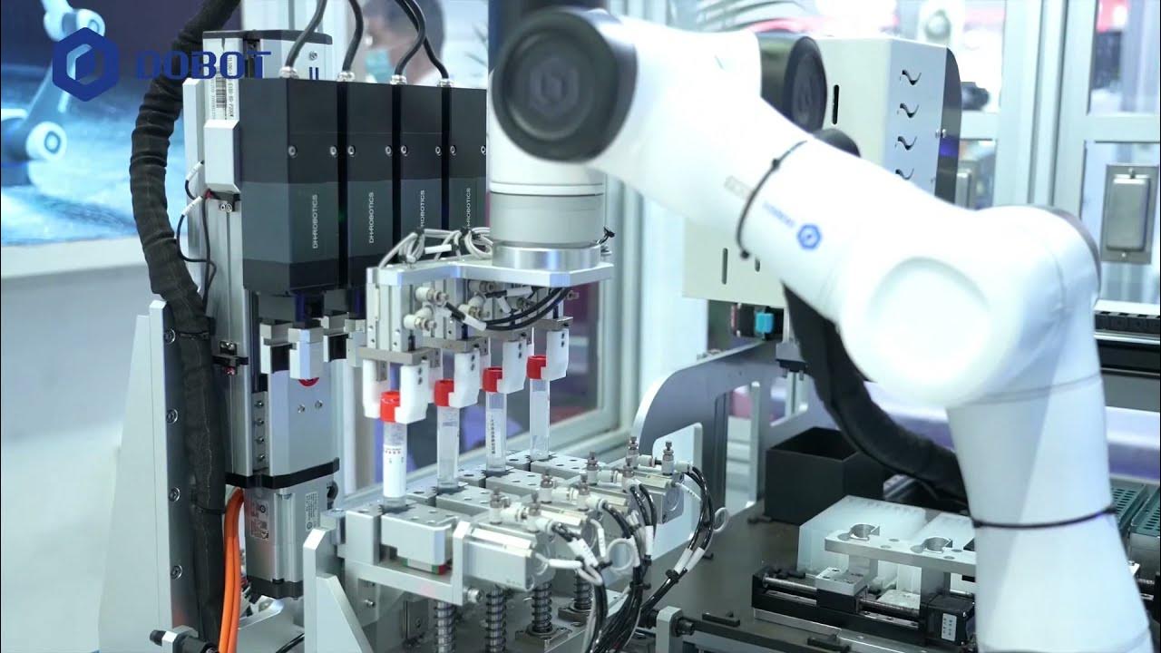 DOBOT CR3 Collaborative Robot Arm Pipetting and Mixing Diatom YouTube