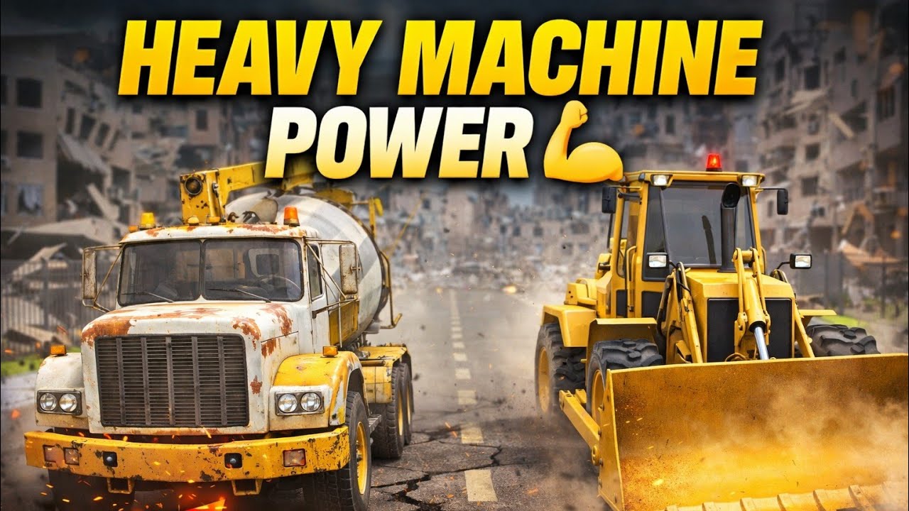BULLDOZER vs CEMENT TRUCK 😱 | Heavy Machine Power Test