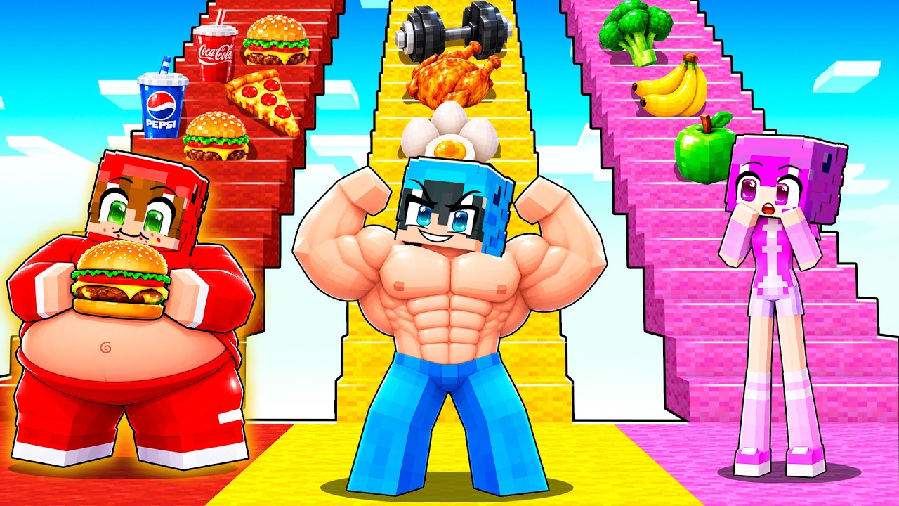 Sobrevivimos a las ESCALERAS de GIMNASIO en Minecraft!
