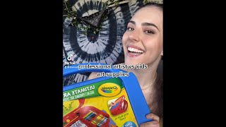 artist vs kids art supplies (tiktok @stainedhands)