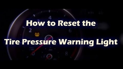 How To Reset The Tyre Pressure Light On Volkswagen Golf 2013 - 2015 MK7