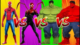SUPERHERO COLOR DANCE CHALLENGE Spider-Man vs Ultimate Spider-Man vs Hulk vs Red Hulk