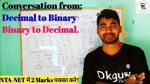 Binary, Decimal Conversion | NTA NET | Binary to Decimal, Decimal to Binary for ugc net exam||