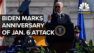 President Biden speaks on the anniversary of Jan. 6 insurrection at the U.S. Capitol — 1/6/22