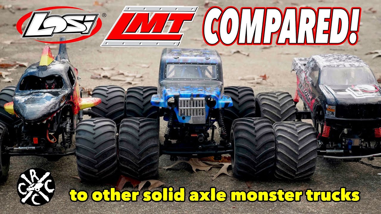 Losi LMT против Axial SMT10 и других монстр-траков с неразрезной осью