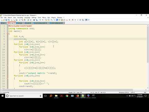 Addition of two matrix c++ program