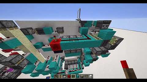 Minecraft redstone: Part 2 in the 3x3 flush button panel door. The tpe