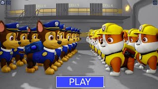 Download Lagu PAW PATROL POLICE Vs PAW PATROL WORKERS in BARRY'S PRISON RUN! New Scary Obby (#Roblox) MP3