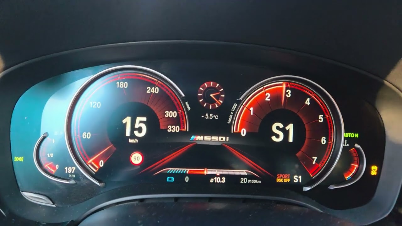 BMW M550i G30 4.4 V8  Acceleration 0-120 km/h  Stage 1 580HP 880Nm ( No LC) 