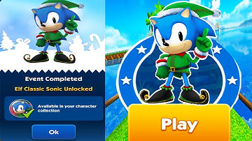 Sonic Dash - Elf Classic Sonic New Character Unlocked - Gameplay (Android,iOS)