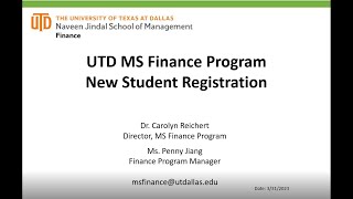Enrollment Information Session MS Finance Program F23