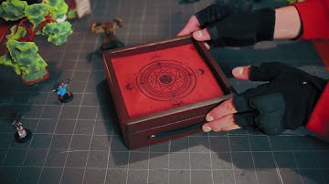 Dice rolling tray wood with Dice storage, Dungeons and Dragons Dice tray