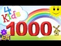 Numbers counting from 100 to 1000 for children in 100 steps. Counting hundred to thousand (english)