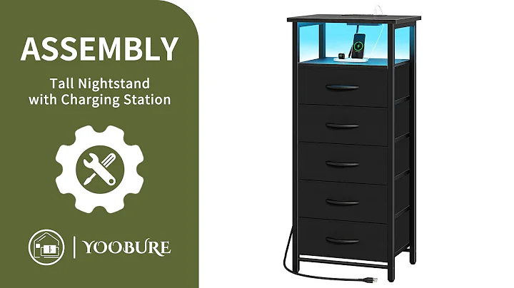 🛠️Yoobure Tall Nightstand with Charging Station Assembly Video🛠️