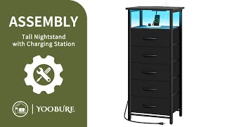 Yoobure Tall Nightstand With Charging Station Assembly Video