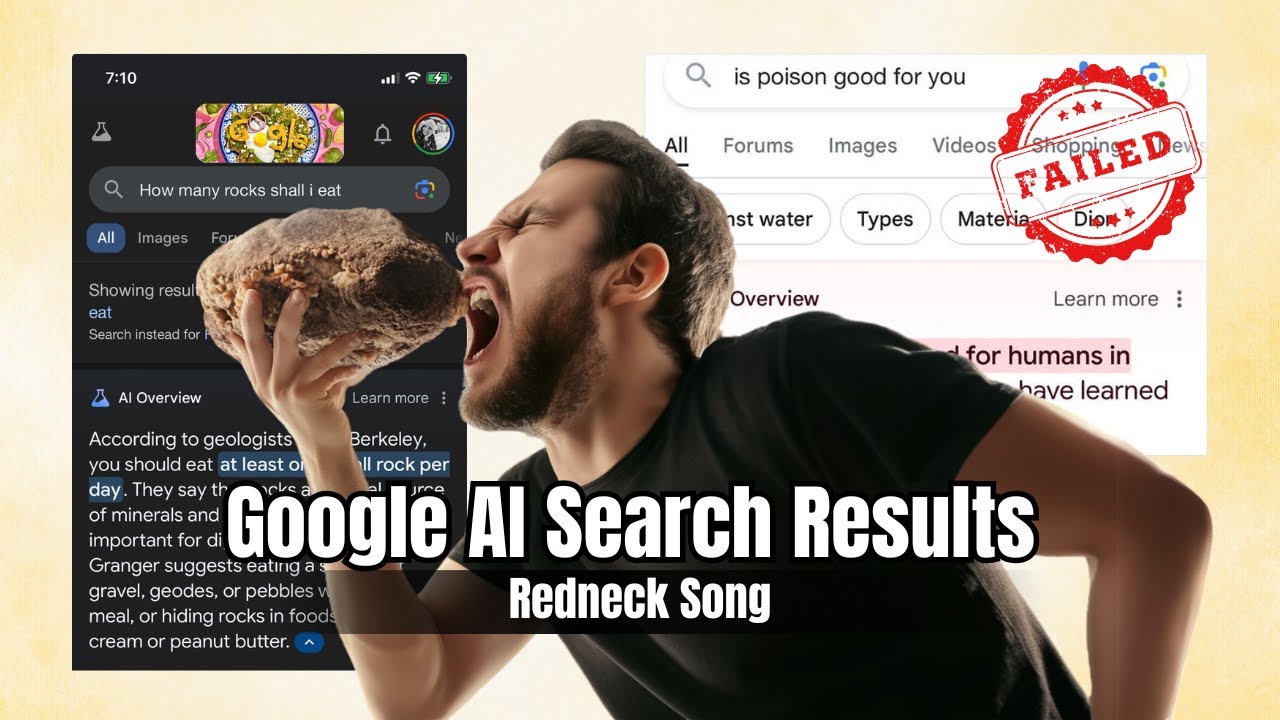 Eat One Rock A Day ♪♫♪ Hilarious Google AI Answers - YouTube